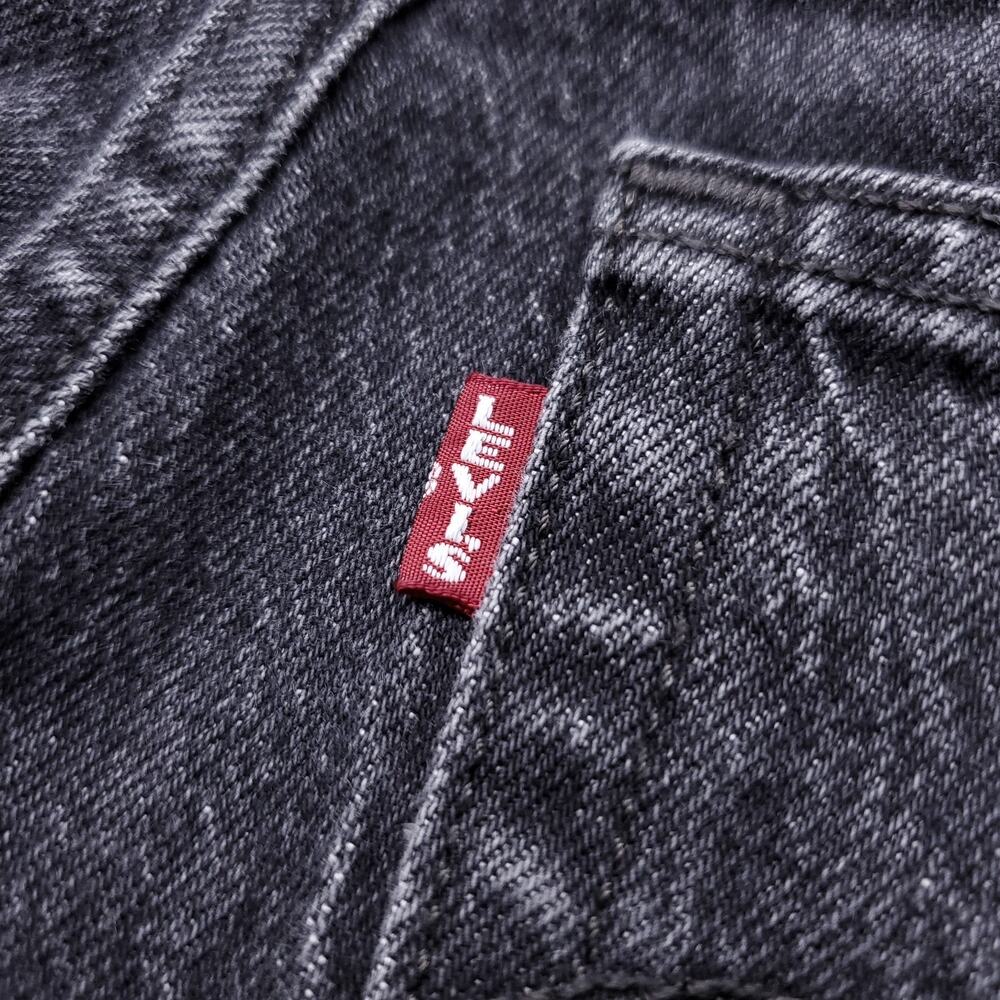 Levi's Premium Ribcage Straight Ankle Jeans Button Fly Stretch Women 28 Black - Picture 11 of 15